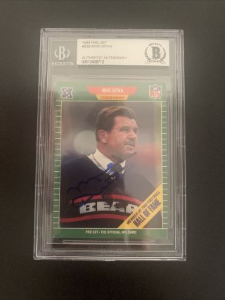 Mike Ditka Signed 1989 Pro Set 53b Ip Auto Beckett Chicago Bears