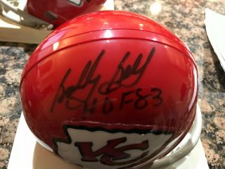 Bobby Bell Kansas City Chiefs Hof 83 Signed 2 - Bar Mini Helmet