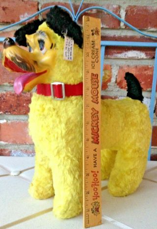 Vintage Rubber Faced Rushton Pastiche My Toy - A Trampy Old Yellow Terrier Dog 3