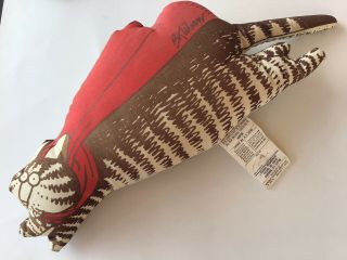 Vintage B.  Kliban Stuffed Cat,  Red Scarf Flying 21” Plush Pillow