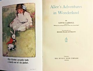 ALICE ' S ADVENTURES IN WONDERLAND 1907 ILLUSTRATED BY BESSIE PEASE GUTMANN.  FINE 2