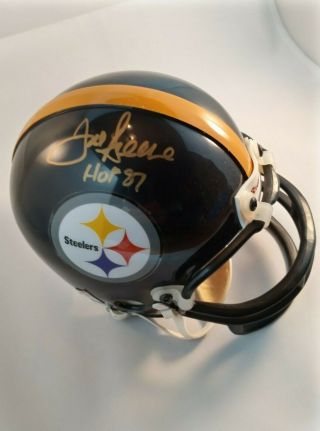 " Mean " Joe Greene Autograph Signed Mini Helmet Pittsburgh Steelers