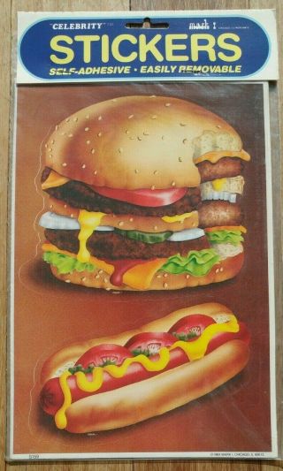 Vintage Huge Food Stickers Mark 1 80s 2 Sheets 80s Rare Package