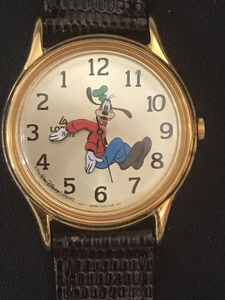 Vntg Disney Lorus Backwards Goofy Watch - - Batt V516 - 6a00