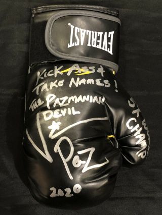 Vinny Paz Pazienza Signed Red Everlast Boxing Glove Insc 5x Champ Insc