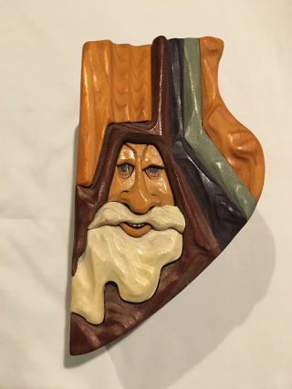 Vintage Rare 1993 R.  A.  Pitz Signed Hand Carved King Wizard Wood Box Sculpture