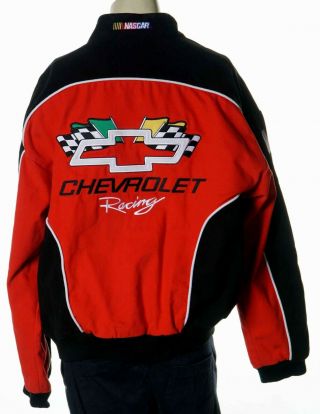 Vintage Racing Champion Chevrolet Racing Red Zip Front Jacket Mens Large