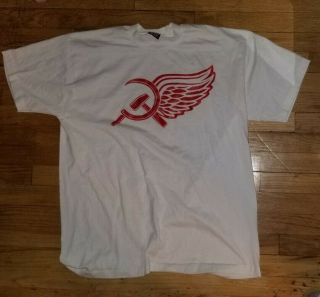 Vintage Vtg Detroit Red Wings Hockey " The Russian Five " T 