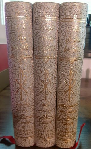 Library Of Catholic Devotion - The Lives Of The Saints " 3 Volume Set Vintage