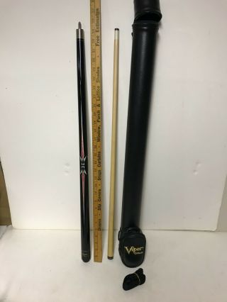 Vintage 2 Piece Viper Pro Series Pool Cue With Case 190z