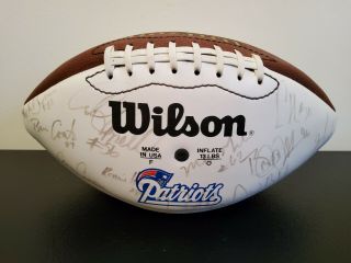1993 England Patriots Team Signed Football Drew Bledsoe Troy Brown 35 Signed