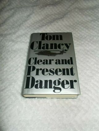 Tom Clancy Signed Clear And Present Danger Hc/dj 1st/1st 1989