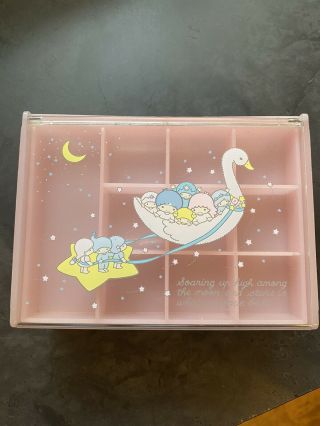Vintage Sanrio Little Twin Stars Storage Jewelry Box Kiki And Lala 80s