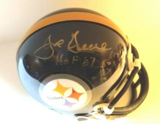 " Mean " Joe Greene Autograph Signed Mini Helmet Pittsburgh Steelers
