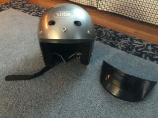 Vtg.  1988 Shoei Snell M85 Open Face Motorcycle Helmet Small 6 7/8 - 7 Silver Visor