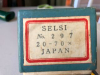 Vintage Selsi Pocket Microscope,  No 297,  20 - 70x,  Japan,  VGC visually 2