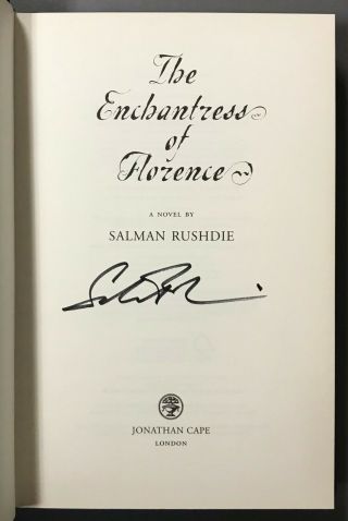 Signed First Edition W Dj Salman Rushdie The Enchantress Of Florence 2008
