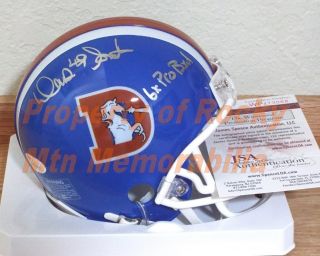 Denver Broncos Dennis Smith Signed D - Logo Mini Helmet W/ " 6x Pro Bowl " Jsa.
