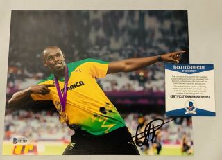 Usain Bolt Signed 8x10 Photo Olympics 9x Gold Track Runner Auto,  Beckett