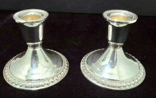 Vintage Duchin Creations Weighted Sterling Candlestick Holders Elegant