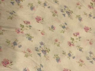 Vtg Simply Shabby Chic Candy Floral Pink/blue Flowers Queen Flat Sheet
