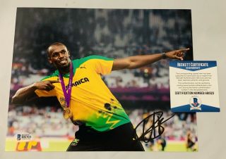 Usain Bolt Signed 8x10 Photo Olympics 9x Gold Track Runner Auto,  Beckett 2