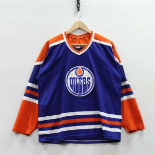 Vintage Edmonton Oilers Ccm Maska Jersey Size Large 90s Nhl Stitched