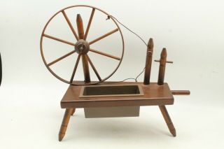 Vintage Miniature Wooden Spinning Wheel Planter
