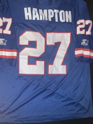 Vintage Starter Rodney Hampton York Giants Jersey Size 52 Blue Xl