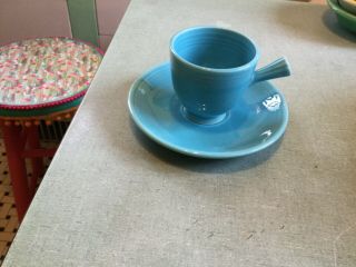 Vintage Fiesta Turquoise After Dinner/demi Cup And Saucer