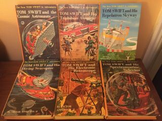 6 Good Set of Tom Swift Jr.  Adventure Books - HB 7 14 15 16 19 22 yellow HB PC 2