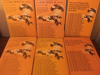 6 Good Set of Tom Swift Jr.  Adventure Books - HB 7 14 15 16 19 22 yellow HB PC 3