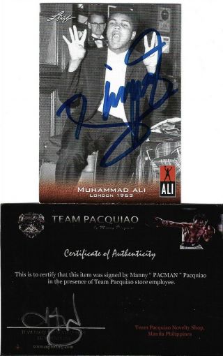 Manny Pacquiao Leaf The Greatest Muhammad Ali Signed Auto Card Team Pacman