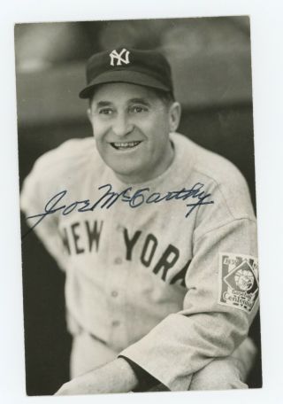 Autographed Rowe Postcard (g,  Burke Photo) Of Yankees Joe Mccarthy
