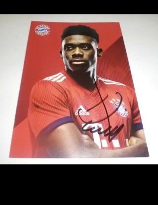 Alphonso Davies 2018 - 19 Official Hand Signed Fc Bayern München Autograph Card