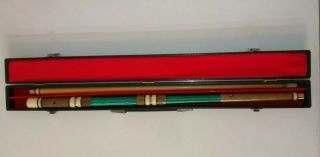 Vintage Crest Green Pool Cue Stick Billiards 4 - Piece,  With Custom JLC Case 2