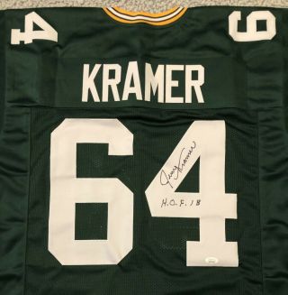 Jerry Kramer Signed Green Bay Packers Jersey Inscribed “hof 18” (jsa)