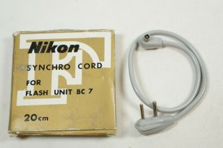 Vintage Nikon Synchro Cord For Flash Unit Bc - 7