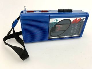 Vtg Soundesign Color Portable Radio Cassette Tape Player Neon Mini Boombox Video