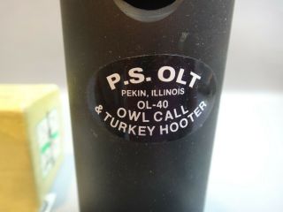 Vintage OLT Model OL - 40 OWL,  TURKEY HOOTER Game CALL w Orig BOX 2