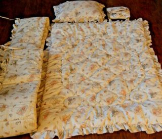Vintage Beatrix Potter Baby Blanket With Bumper Pad And Pillow 31 " X 43 "