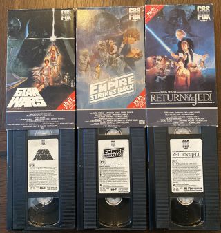 Vintage Star Wars VHS Trilogy Tapes - CBS Fox Red Label Versions 3