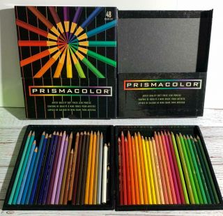 Vintage Prismacolor Premier Colored Pencils 48 In Box Coloring
