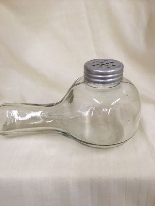 Vintage 1940s Glass Laundry Sprinkler Bottle Shaped W/handle Metal Cap 12oz