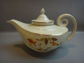 Hall Jewel Tea Autumn Leaf Vintage Aladdin Tea Pot W/lid And Infuser
