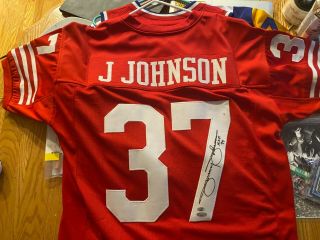 Jimmy Johnson Hofer Autographed San Francisco 49ers Jersey Leaf Authenticated