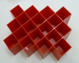 Vintage Midcentury Copco Lubge - Randel Honeycomb Wall Spice Rack Bright Red