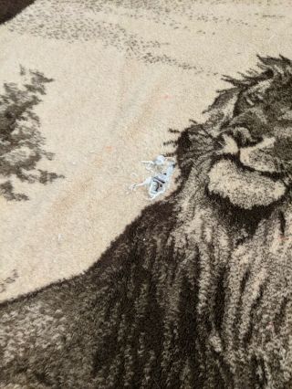 Vintage San Marcos Lion Blanket Reversibile - 48 