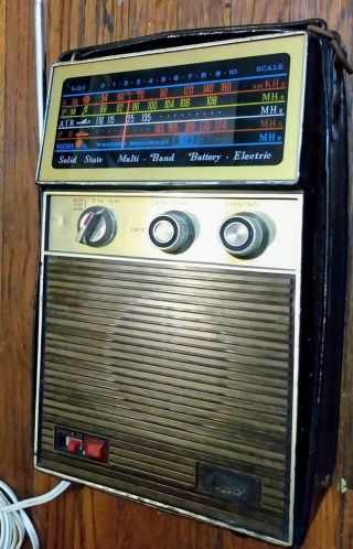 Vintage Bunasonic Radio Solid State Multi Band Electric Battery