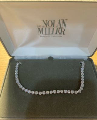 Brilliant Vintage Nolan Miller Enduring Crystal Tennis Necklace